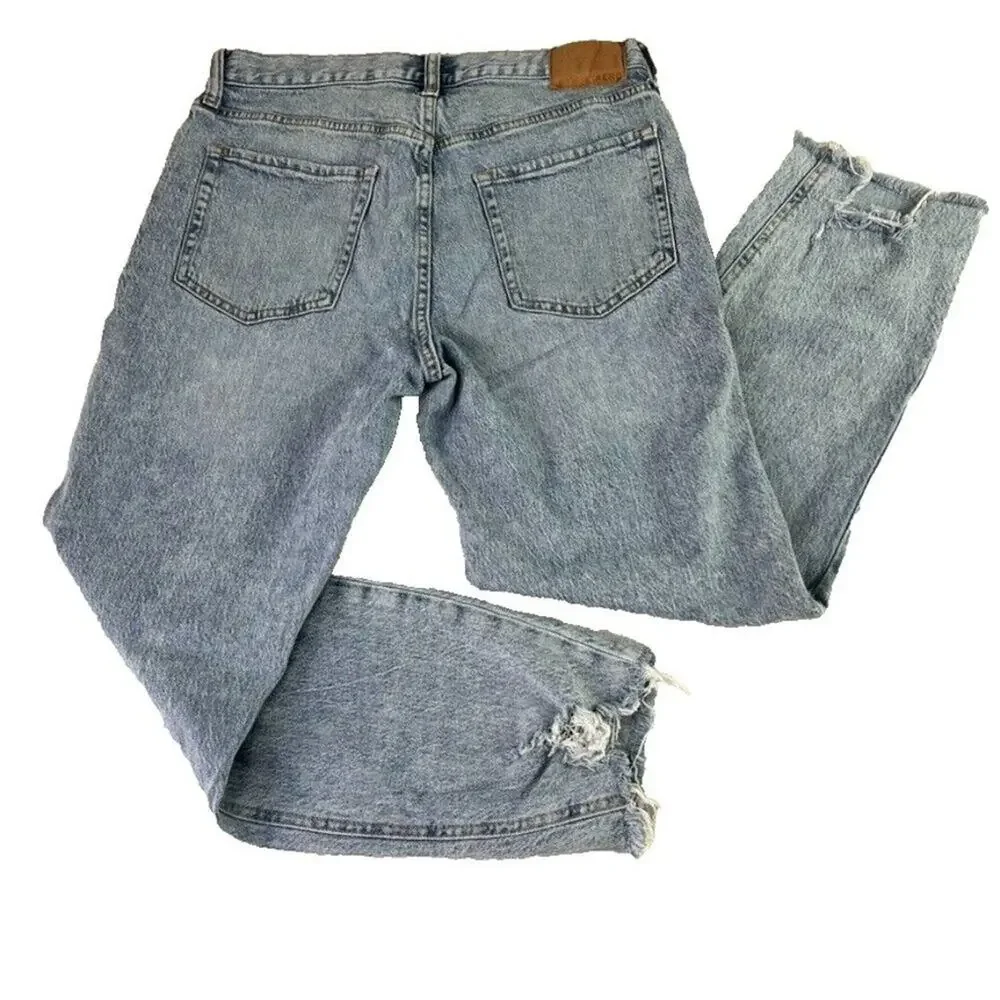 Aeropostale Mom Jean Womens  8 Reg High Rise Denim Distressed Destroyed Ripped